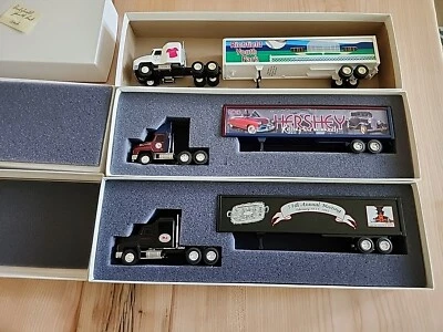 3 Penjoy Collectible Tractor Trailer Trucks Die Cast Vintage Lot.  New In Box - Image 1 of 4