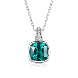 BENIAMINO Silberkette Anhänger 925er Sterling Silber Smaragd VVS Halskette OVP - Bild 1 von 12