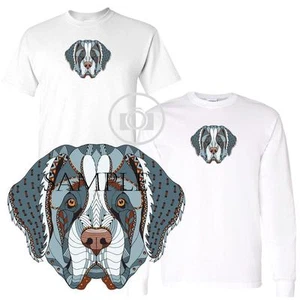 Camiseta blanca St. Saint Bernard Zentangle cabeza de perro arte manga corta/larga M-3X - Imagen 1 de 3