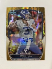 JAREN HALL 2022 Bowman University Chrome 1st Bowman GOLD LAVA Refr AUTO SSP #/50