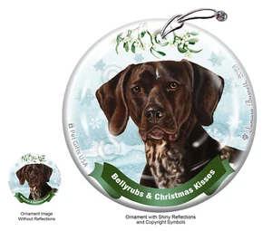 Bellyrubs & Kisses Ornament - Liver and White German Shorthaired Pointer - Picture 1 of 1