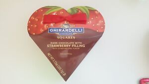 2019 GHIRARDELLI Dark Chocolate Squares with Strawberry Filling GIFT Box & Candy