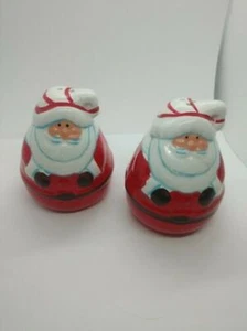 Salero y pimentero Papá Noel Navidad redondo caprichoso cerámica - Imagen 1 de 2