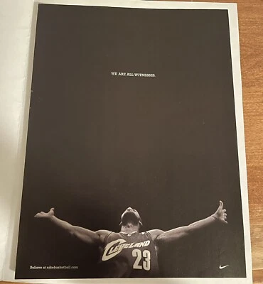 Anuncio de revista Lebron James Nike Witness Cleveland Cavs NBA impresión rara Foto 1 de 3