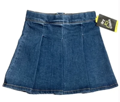 NEW Art Class Girl's Medium Indigo Pleated Denim Skirt Size Large (10/12) - Image 1 of 2