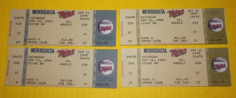 Minnesota Twins Ticket Stub | September 11 1999 | Eric Milton No Hitter Win Cover