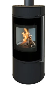 EEK A+ Runder Premium-Kaminofen Montreal, schwarz - 6,3 kW - Bild 1 von 4