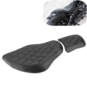 Almohadilla de asiento para conductor + pasajero trasero Black Diamond adecuada para Harley Sportster XL883 1200 - Imagen 1 de 12