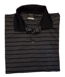 Nike Golf Herren Dri-Fit Schwarz Kurzarm Polo mit weißen Streifen Größe L - Bild 1 von 4