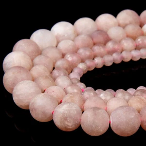 Natural Matte Strawberry Quartz Round 4MM 5MM 6MM 7MM 8MM 10MM Loose Beads(D321) - Picture 1 of 3