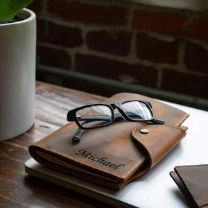 Personalized Top Grain Leather Portfolio with Notepad, 3 Sizes - Picture 1 of 37