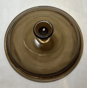 Pyrex Corning Vision Ware Amber Replacement LID ONLY V2.5C B Round 8.5" Glass - Picture 1 of 7