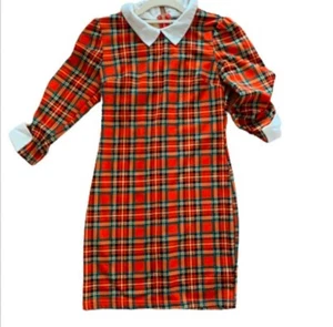 Y2K Vintage Retro Qed London Red Tartan Plaid Dress S - Picture 1 of 7