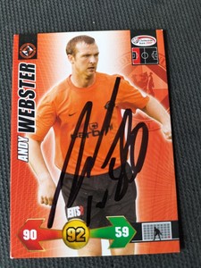 Panini Super Strikes card 2009-2010 signed Andy Webster Dundee United F C