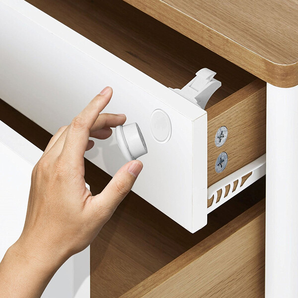 Blocca Cassetti Per Bambini - 12 Pezzi Sicurezza, Adesivi Per Armadi, Frigorifero E Ante - Foto 3