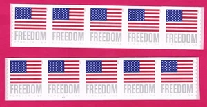 2023 US FREEDOM FLAG STAMP 10 FOREVER STAMPS FROM A COIL USPS UNUSED POSTAGE - Picture 1 of 1