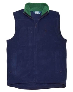$185 Polo Ralph Lauren Mens Thermal Fleece Full Zip Vest Jacket Blue Green Small - Picture 1 of 3