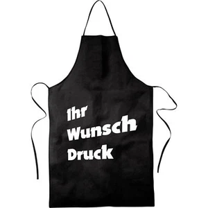 Grillschürze mit Wunsch Druck Kochschürze 65 x 100 cm Bistro Kellner schwarz - Bild 1 von 5