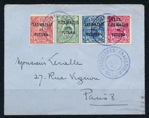 WALLIS and FUTUNA to FRANCE 1935 Provisionals on Lovely Cover to PARIS,Must LOOK - Picture 1 of 2