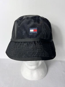 Tommy Hilfiger Classic Flag Bucket Hat Logo Black Women's Brand New - Picture 1 of 9