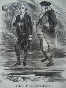 1863 antiker viktorianischer Druck USA KÖNIG GEORGE III NACH WASHINGTON UND DIE REPUBLIK - Bild 1 von 2