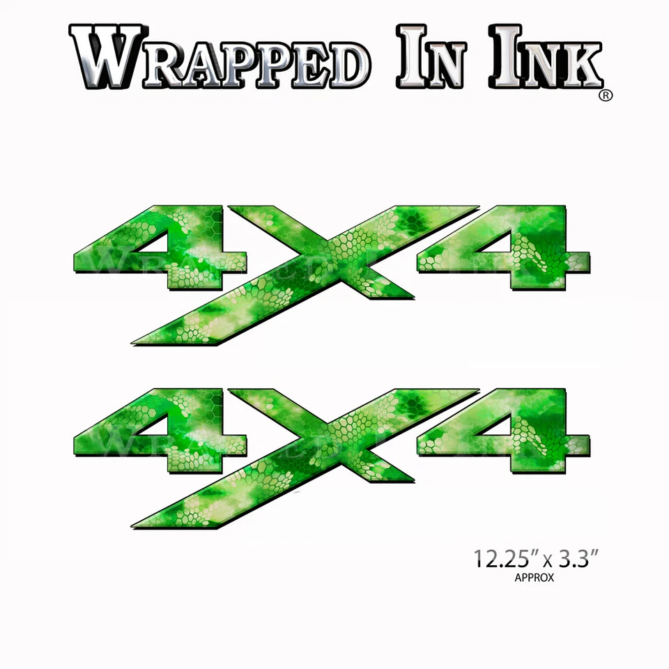 Paquete de 2 calcomanías laterales de camión 4x4 en camaleón camuflaje verde musgo bosque AM42NO4 Foto 1 de 1