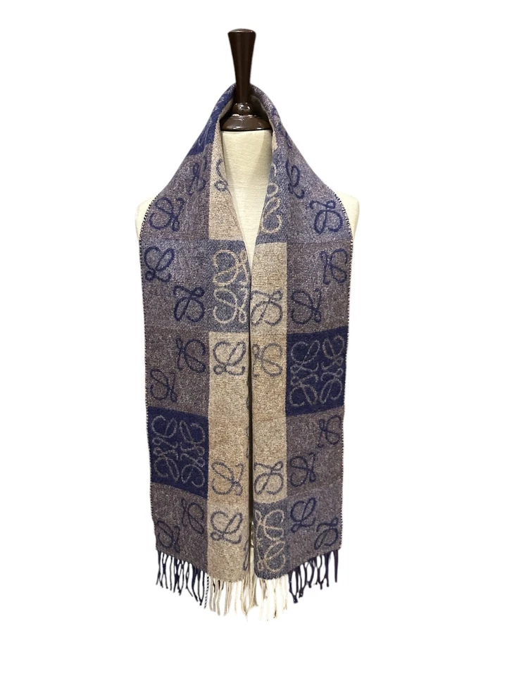 Bufanda Loewe 100 % lana genuina de segunda mano multicolor hecha en Reino Unido Foto 1 de 3