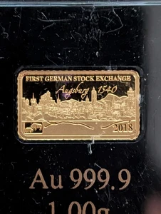 1 Gramm Gold Motivbarren, Thema Wirtschaft, 9999 Gold, LEV 2 - Bild 1 von 12