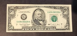 1990 Series (G) - Chicago $50 Fifty Dollar Bill Federal Reserve Note Crisp - Picture 1 of 2