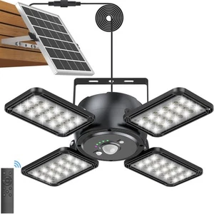 Solar Pendant Light Outdoor Indoor Solar Powered Motion Sensor Shed Light,144... - Picture 1 of 6