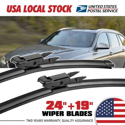 24"& 19" OEM Quality Front Windshield Wiper Blades For 2016-2018 BMW 340i - Imagem 1 de 4