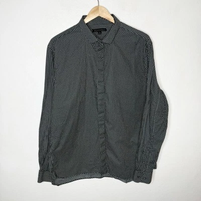 John Varvatos USA Rodney Button Up Shirt Black Green Concealed Placket Men’s XL - Image 1 of 4