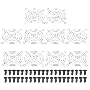 10pcs 70mm Fan Grill with Screws Metal Ventilator Grill Cover Silver Tone - Afbeelding 1 van 5