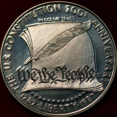 Uncirculated Proof 1987-S Constitution Comm Silver Dollar - Image 1 of 2