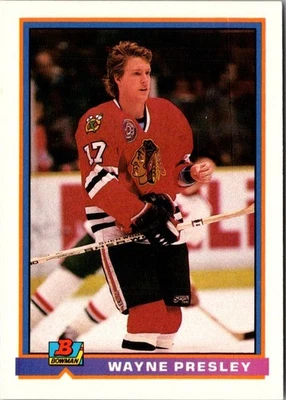 1991 Bowman Wayne Presley #402 Chicago Blackhawks Hockey Card - Image 1 of 2