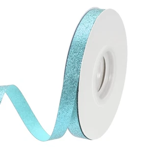 Himmelblau Metallic Glitzerband Rolle, 3/8 Zoll x 25 Yards Glitzerband - Bild 1 von 7