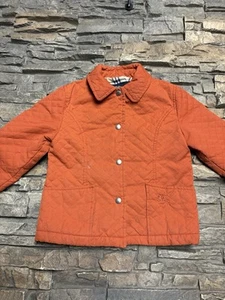 Burberry Girls Sz 4 Quilted Classic Jacket Snap Outside FLAWS - Picture 1 of 11