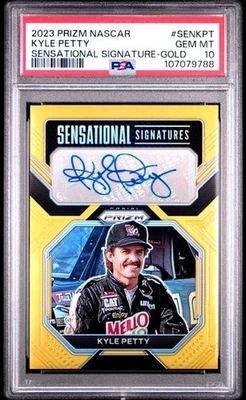 2023 Prizm Nascar Kyle Petty # SENKPT - Sensational Signatures Gold /10 - PSA 10 - Image 1 of 2