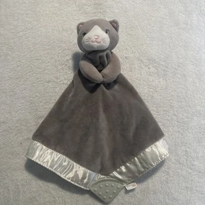 Baby Gund Gray Cat Lovey Security Blanket Baby Nursery Plush Teething Satin - Picture 1 of 5