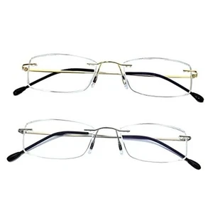 Rimless Readers Blue light proof reading glasses Women Men Anti Glare Filter - Picture 1 of 8