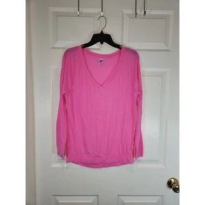 Junior's sz XS Bright Pink Long Sleeved T Shirt by Pink Victoria's Secret - Picture 1 of 5