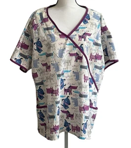 UA Scrub Top Hunde Hund Motiv Größe unbekannt Medizin Zahnkrankenschwester Krankenhaus Uniform - Bild 1 von 4