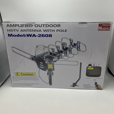 New Pingbingding WA-2608 Digital Amplified Outdoor HD TV Antenna w/ Pole - Image 1 of 4