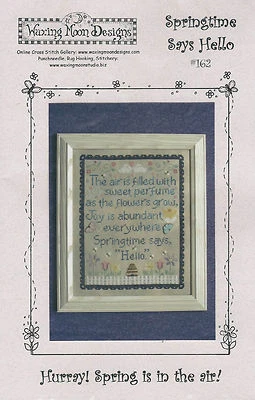 Spring Time Says Hello by Waxing Moon Designs Cross Stitch Chart - Image 1 of 2