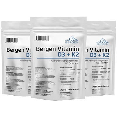 Vitamin D3 5000 IU & Vitamin K2 200mcg MK-7 Menachinon-7 D3 I.E. 540 Tabletten