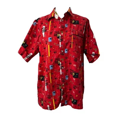 Camisa Para Hombre Mediana Abotonada Revirth of a Victory Roja Manga Corta Foto 1 de 4