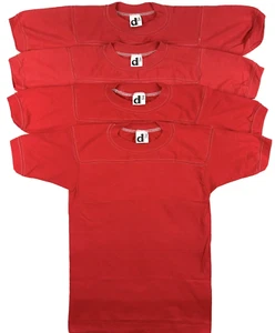 LOT OF 4 NOS vintage 80s BLANK RED JERSEY DOWNERWEAR YOUTH M 10/12 T-Shirts - Picture 1 of 9