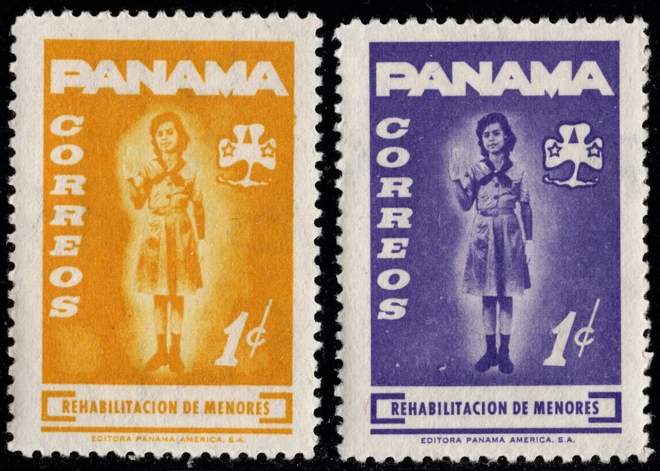 Lote de 2 estampillas de Panamá Scott #RA58 - #RA59 como nuevas NH Girl Scouts emisión fiscal postal Foto 1 de 1
