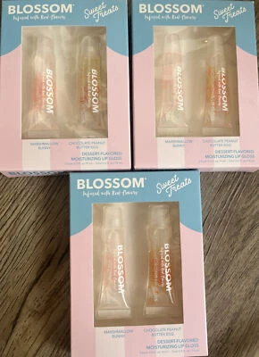 Paquete de 3 Brillos Labiales Flor Malvavisco Conejito/Chocolate Mantequilla de Cacahuete, 6 BRILLOS Foto 1 de 2