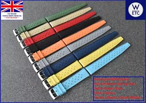 PREMIUM FKM Rubber Tropical Dive Watch Strap, Quick Release, 18mm 20mm 22mm - Picture 1 of 15